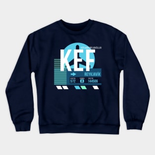 Reykjavik (KEF) Airport Code Baggage Tag Crewneck Sweatshirt